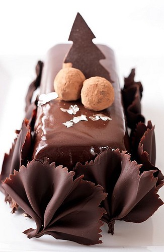 Chocolate chestnut vanilla Yule log
