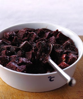 Chocolate chile bread pudding