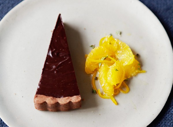 Chocolate, chilli and lemongrass tart