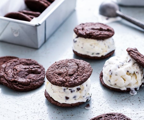 Chocolate chip & mint ice cream with dark-chocolate cookies