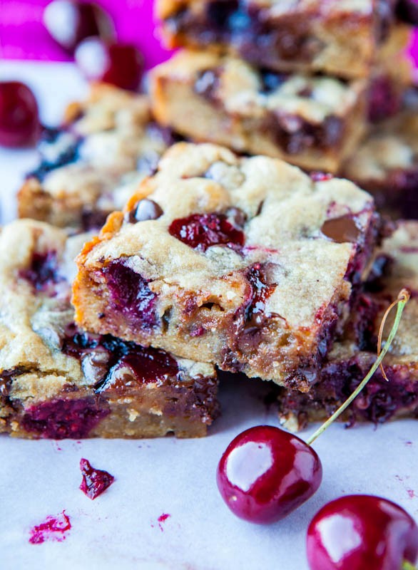 Chocolate chip and cherry blondies recipe Eat Your Books
