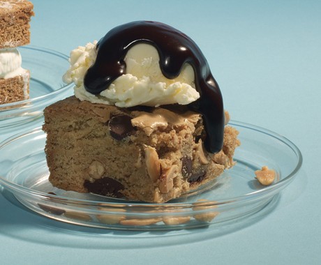 Chocolate chip and peanut blondies
