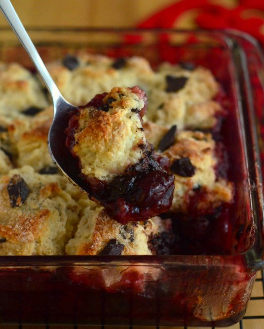 Chocolate chip cherry cobbler