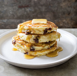 Chocolate chip-coconut pancakes