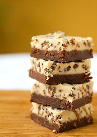 Chocolate chip cookie dough brownies