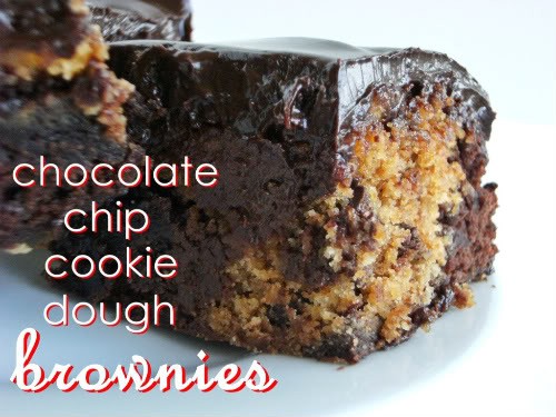 Chocolate chip cookie dough brownies