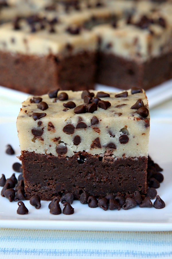 Chocolate chip cookie dough brownies