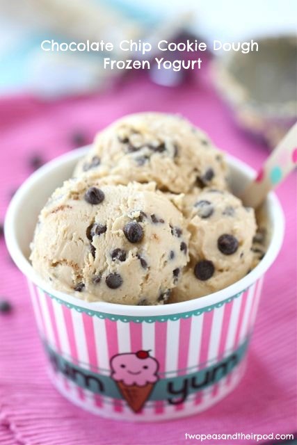 Chocolate chip cookie dough frozen yogurt