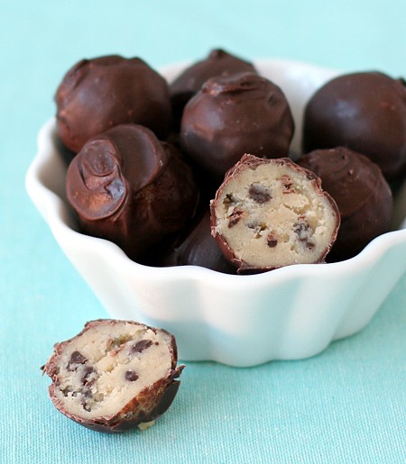 Chocolate chip cookie dough truffles