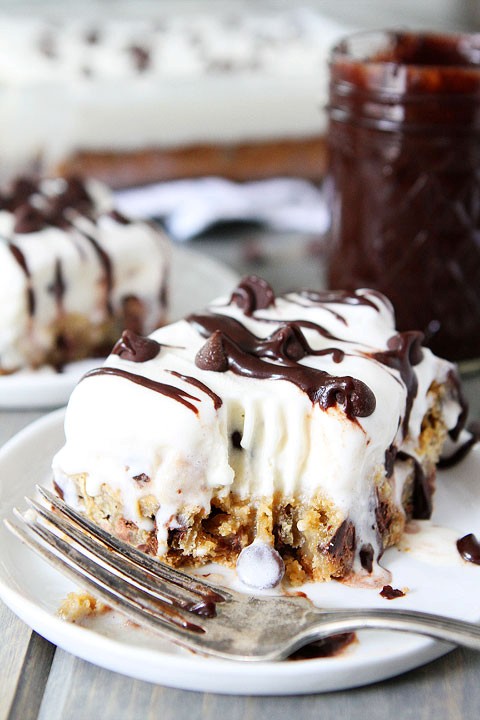 Chocolate chip cookie ice cream bars