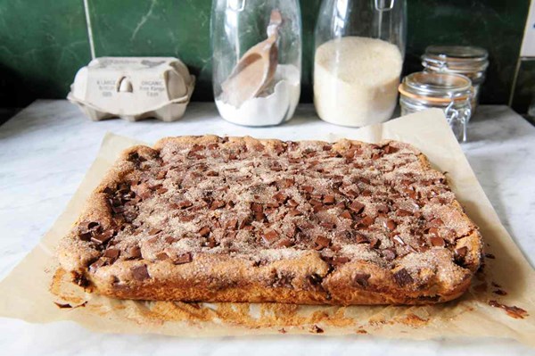 Chocolate chip sour cream coffee cake