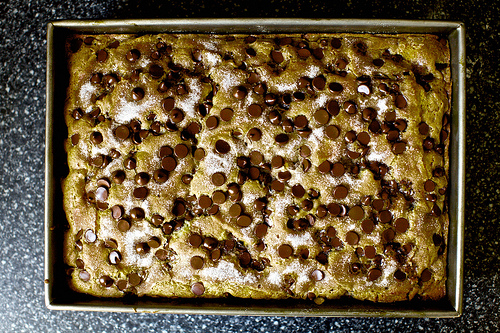 Chocolate chip sour cream coffee cake