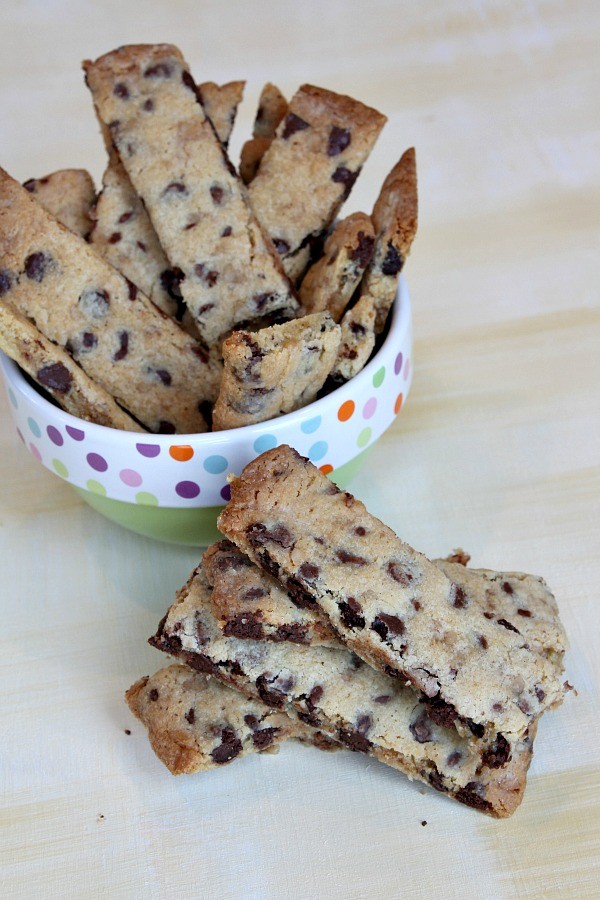 Chocolate chip-toffee strip cookies