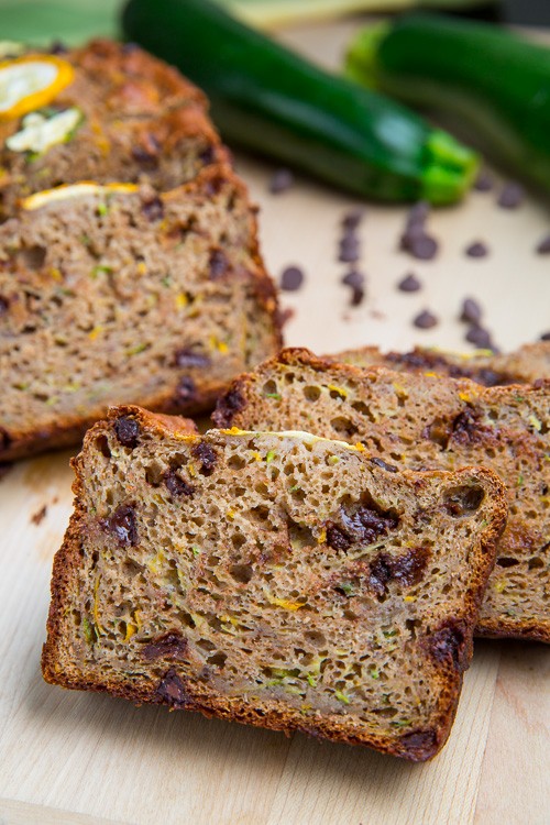 Chocolate chip zucchini Greek yogurt banana bread