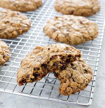 Chocolate-chunk oatmeal cookies with pecans and dried cherries