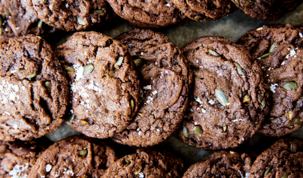 Chocolate chunk-pumpkin seed cookies