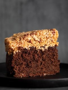 Chocolate, coconut & pecan cake