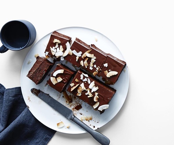 Chocolate, coconut and date slab