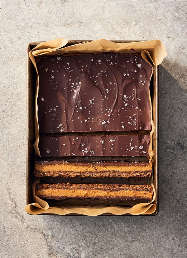 Chocolate coconut caramel slice