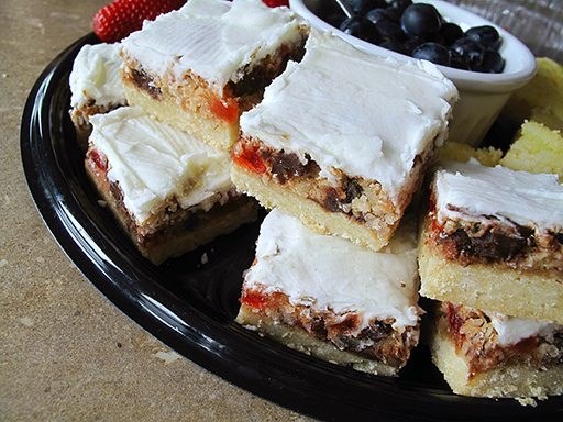 Chocolate coconut cherry square