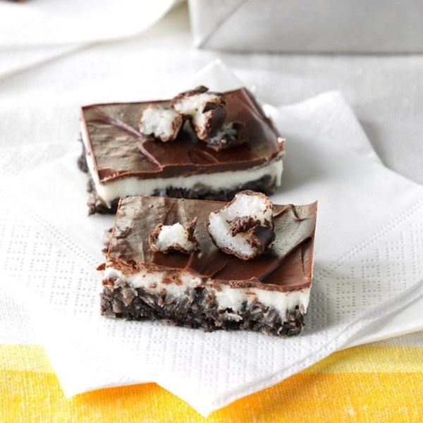 Chocolate-coconut layer bars