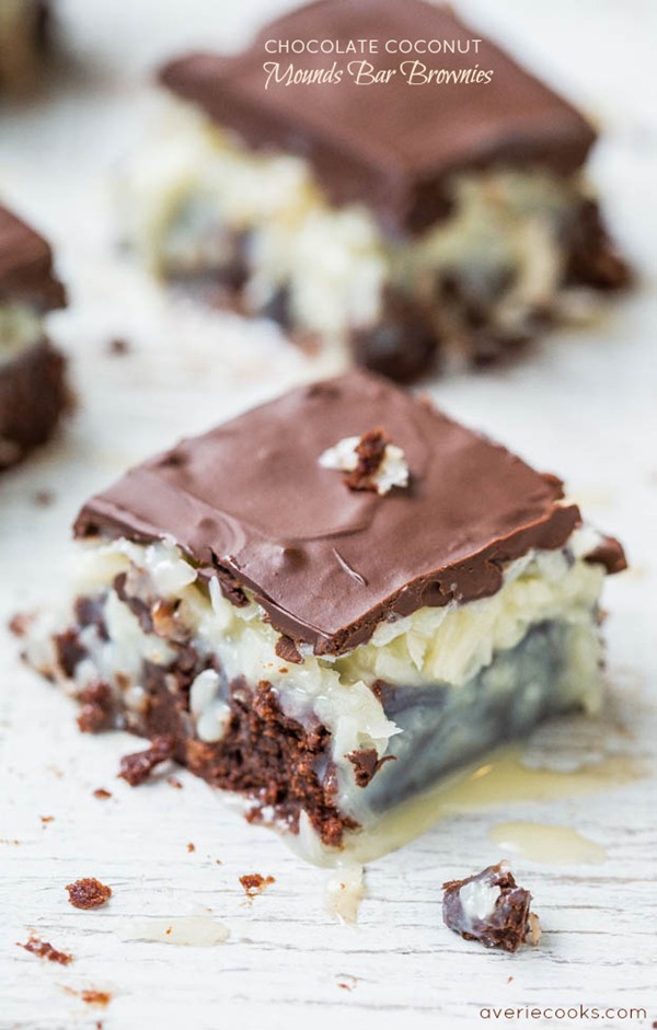 Chocolate coconut Mounds bar brownies