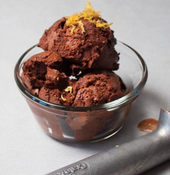 Chocolate-coconut sorbet for Daniel