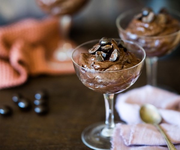 Chocolate, coffee & avocado mousse
