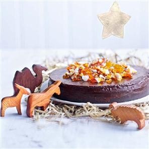 Chocolate, coffee and Marsala torte with macadamia brittle