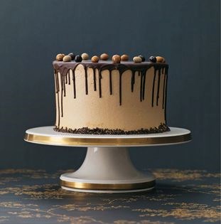 Chocolate coffee cake with dark chocolate ganache