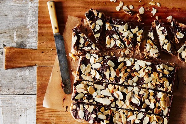 Chocolate-covered almond halvah