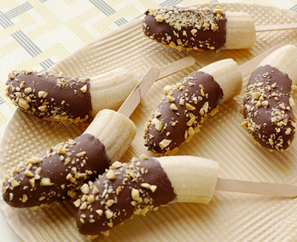 Chocolate-covered banana pops