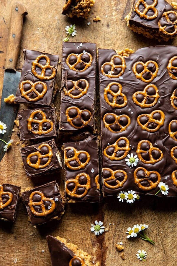 Chocolate covered brown butter Krispie treats