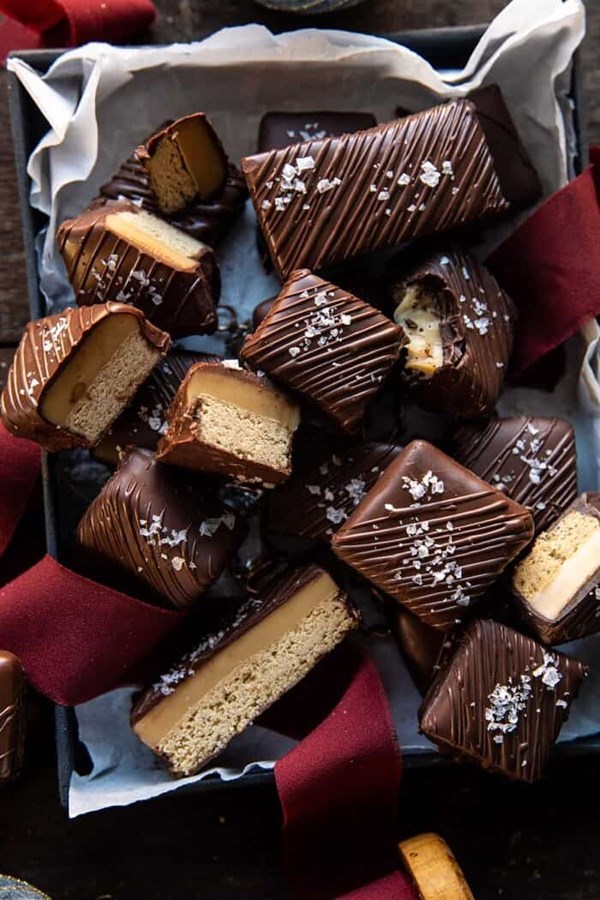 Chocolate covered brown butter millionaire's bars
