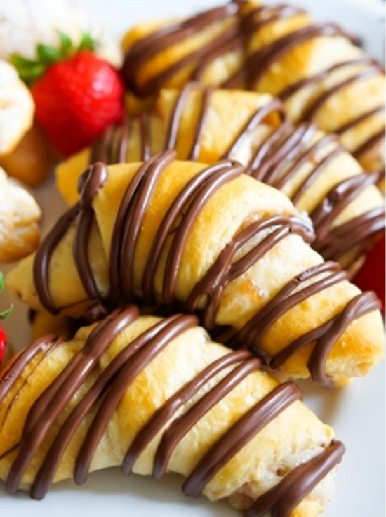 Chocolate covered strawberry crescents