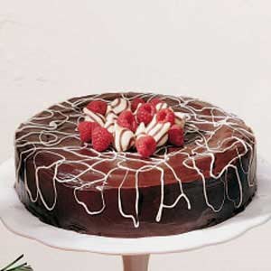 Chocolate-covered white cheesecake