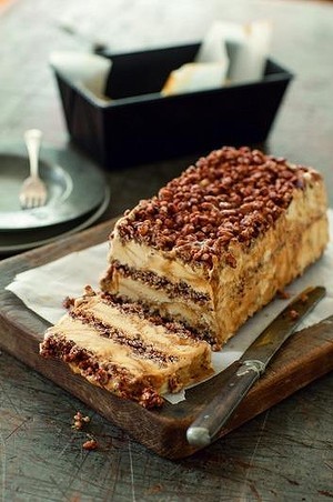 Chocolate crackle and caramel ice-cream loaf