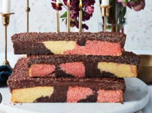 Chocolate crackle marble cake