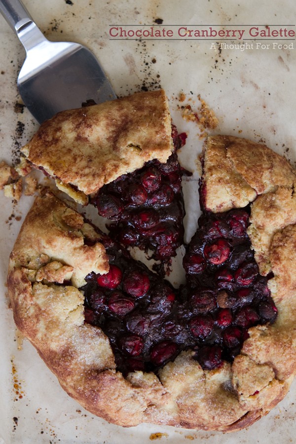 Chocolate cranberry galette