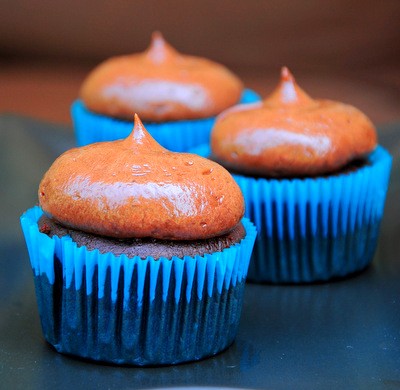 Chocolate cream-filled chocolate cupcakes