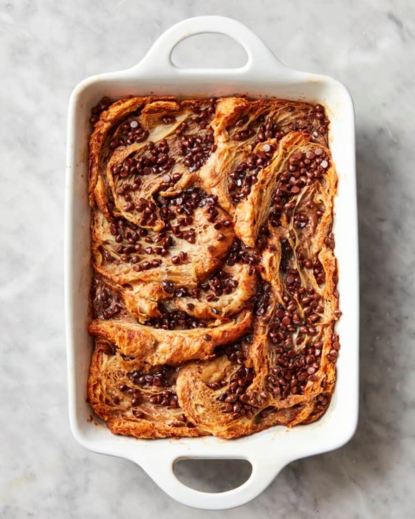 Chocolate croissant French toast casserole