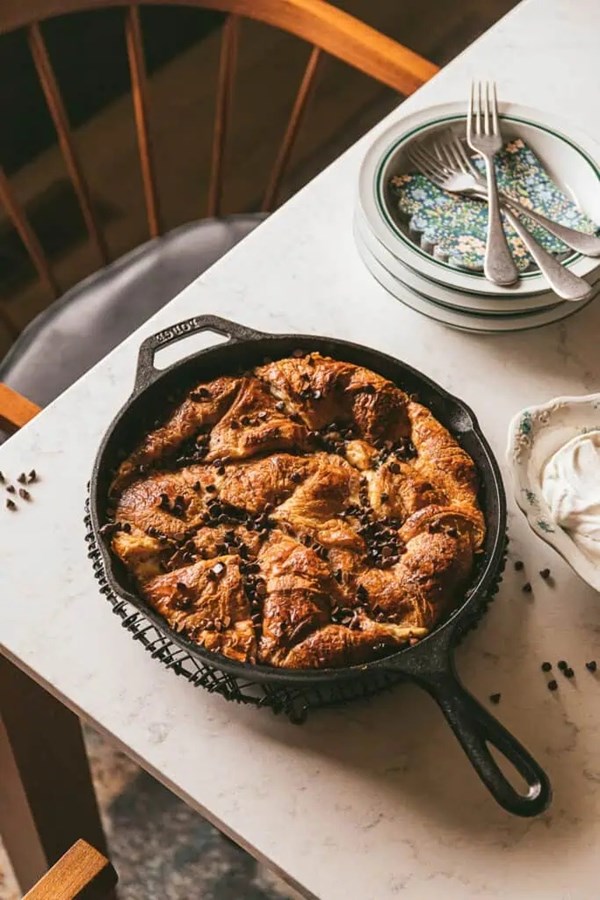 Chocolate croissant overnight breakfast casserole