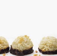 Chocolate-dipped coconut macaroons