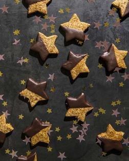 Chocolate-dipped espresso stars
