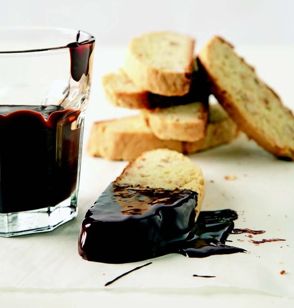 Chocolate-dipped hazelnut biscotti