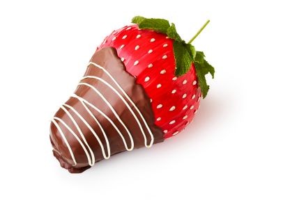 Chocolate-dipped strawberry cake