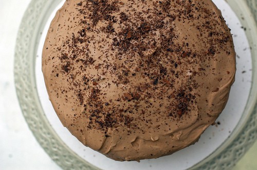 Chocolate espresso cake with chocolate mascarpone frosting