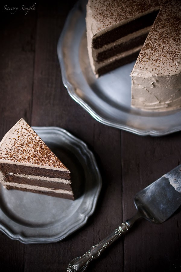 Chocolate espresso layer cake