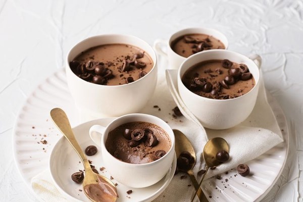Chocolate espresso mousse pots