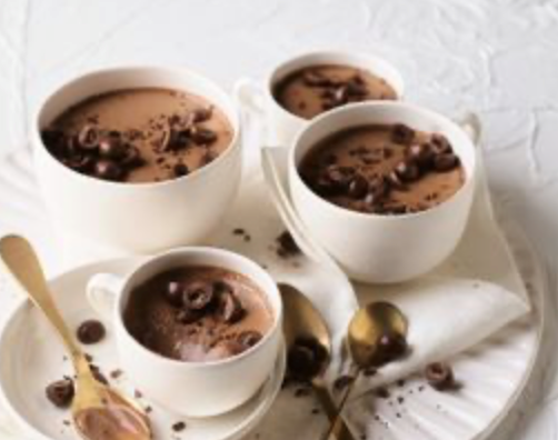 Chocolate espresso mousse pots